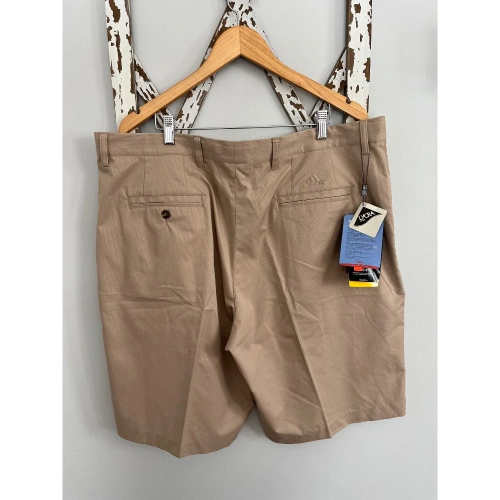 Adidas‎ Climalite Pinstriped Khaki Shorts Size 40 NWT
